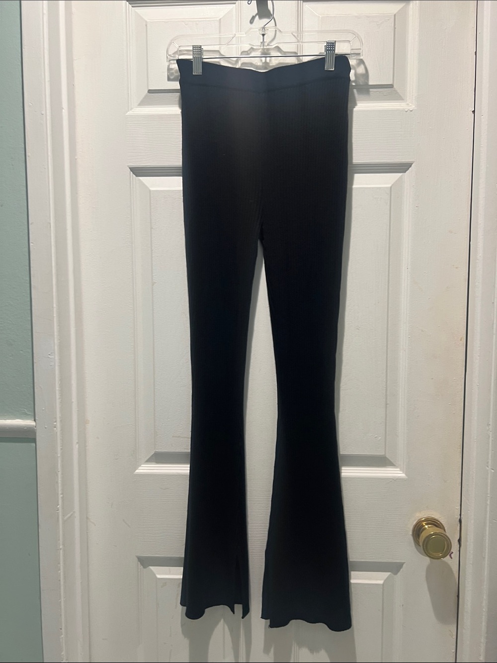 House of Harlow 1960 Black Ribbed Flare Pants